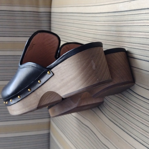 J Crew  black leather clogs 7.5 - Picture 7 of 8